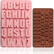Forme in Silicone di Lettere - Stampi per Cucina in Silicone di Numeri 0-9 - Superficie Antiscivolo - Riciclabile - Forme per Torta - Ideale per Feste - Stampi per Cucina