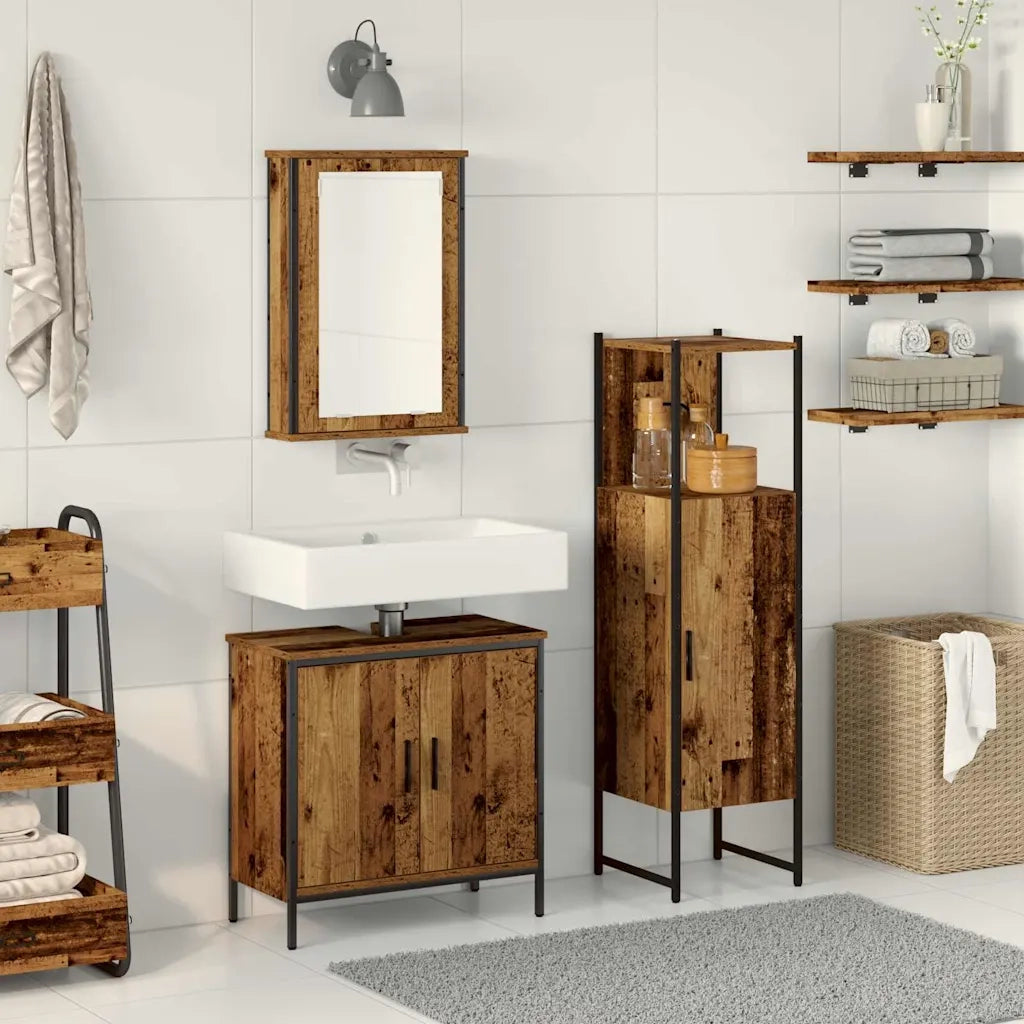 Set di mobili per il bagno 3 pcs Marrone 33 x 33 x 120.5 cm 3332552