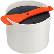 Pentola a vapore magnetron per riso e cereali - resistente al lavastoviglie - colore pietra/arancio 2 litri