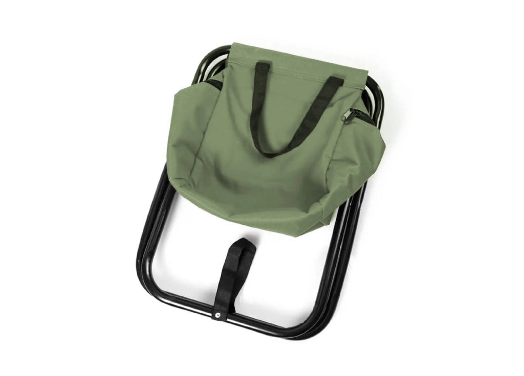 Sgabello Camping Spiaggia Pieghevole Seduta Borsa Termica Mod. Pachino - Pachino - Verde