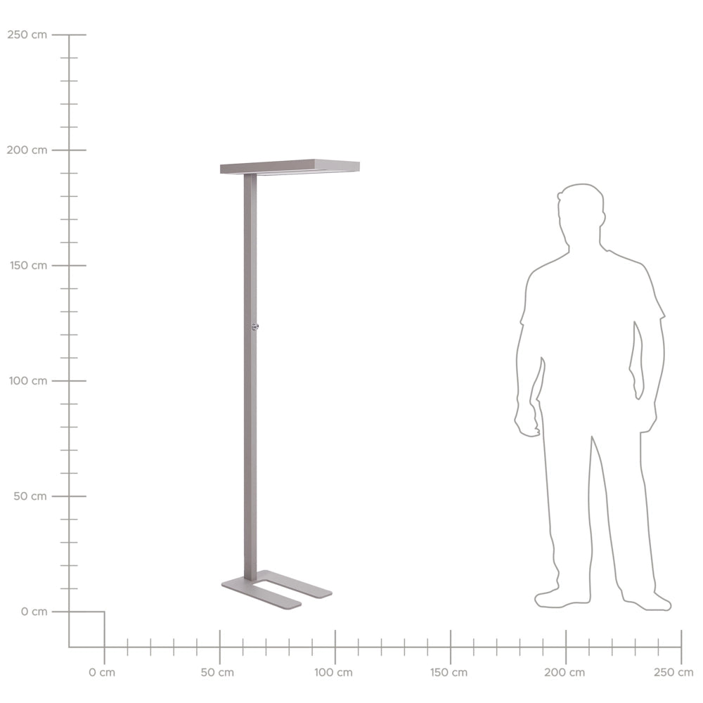Lampada da terra a LED in metallo argentato con interruttore 197 cm soggiorno camera da letto
