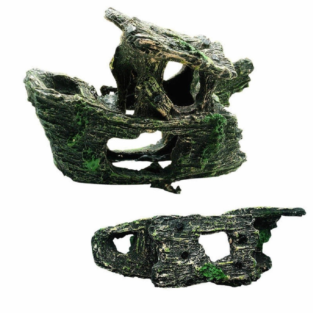 Trade Shop - Decorazione Per Acquario Relitto Nave Imbarcazione Resina Pesci Acqua Ornamento -