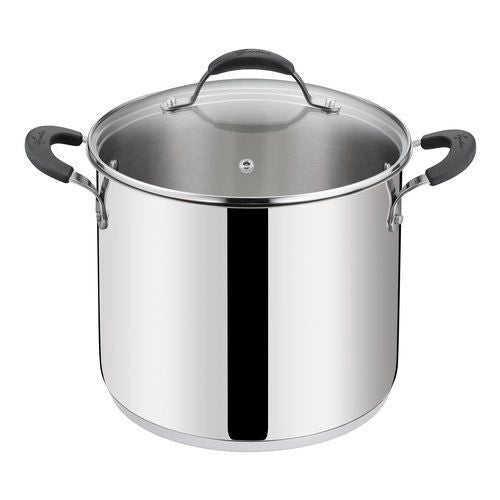 Lagostina 8900547407 Tempra Acciaio Pentola e Coperchio in Acciaio Inox 18-10 con Fondo Lagotherm a 3 Strati e Manici in Silicone colore Acciaio inox lucido