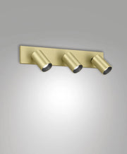 Faretto Flores 3 Luci GU10 10W in alluminio pressofuso Ottone satinato, IP20, Classe 1, Dimensioni compatte - Flores Collezione