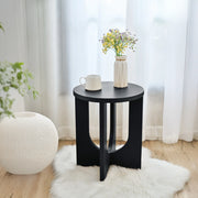 Tavolino da Caffè Kysdajore Piano Rotondo 50x40 cm Nero [en.casa]
