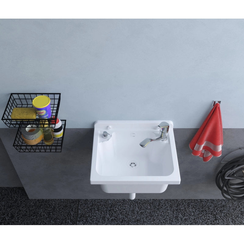 Pilozzo Mini a muro 42,5x34 cm da esterno  Bianco  Compatto e resistente Giardino e garage  Kit di montaggio  Negrari