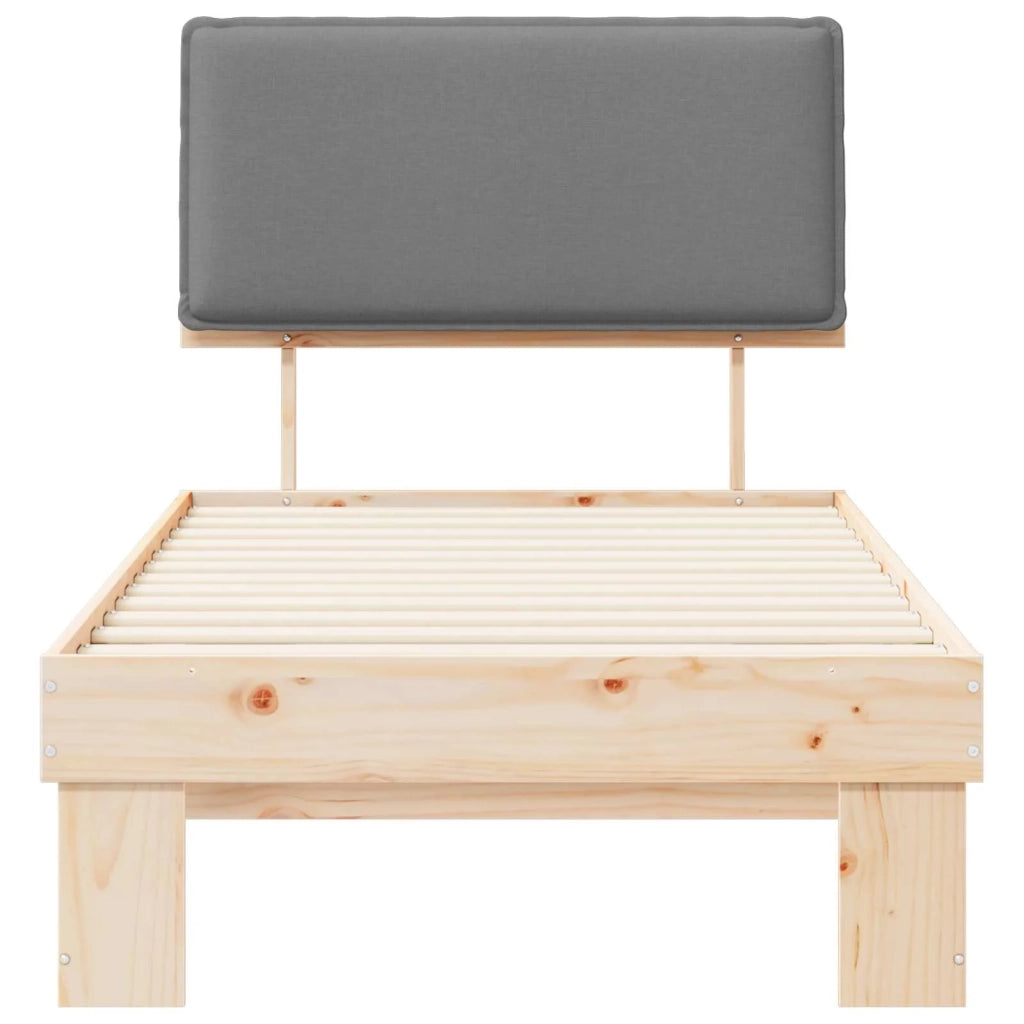 Letto con Testiera Rivestita Grigio chiaro 80 x 200 cm 877309