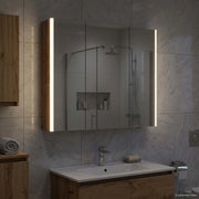 Mobiletto per specchio da bagno con lo scaffale Legno vecchio