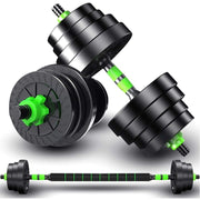 Trade Shop - Kit 2in1 Bilanciere + Manubri Con Pesi Regolabili Componibili Palestra Tot 20kg -