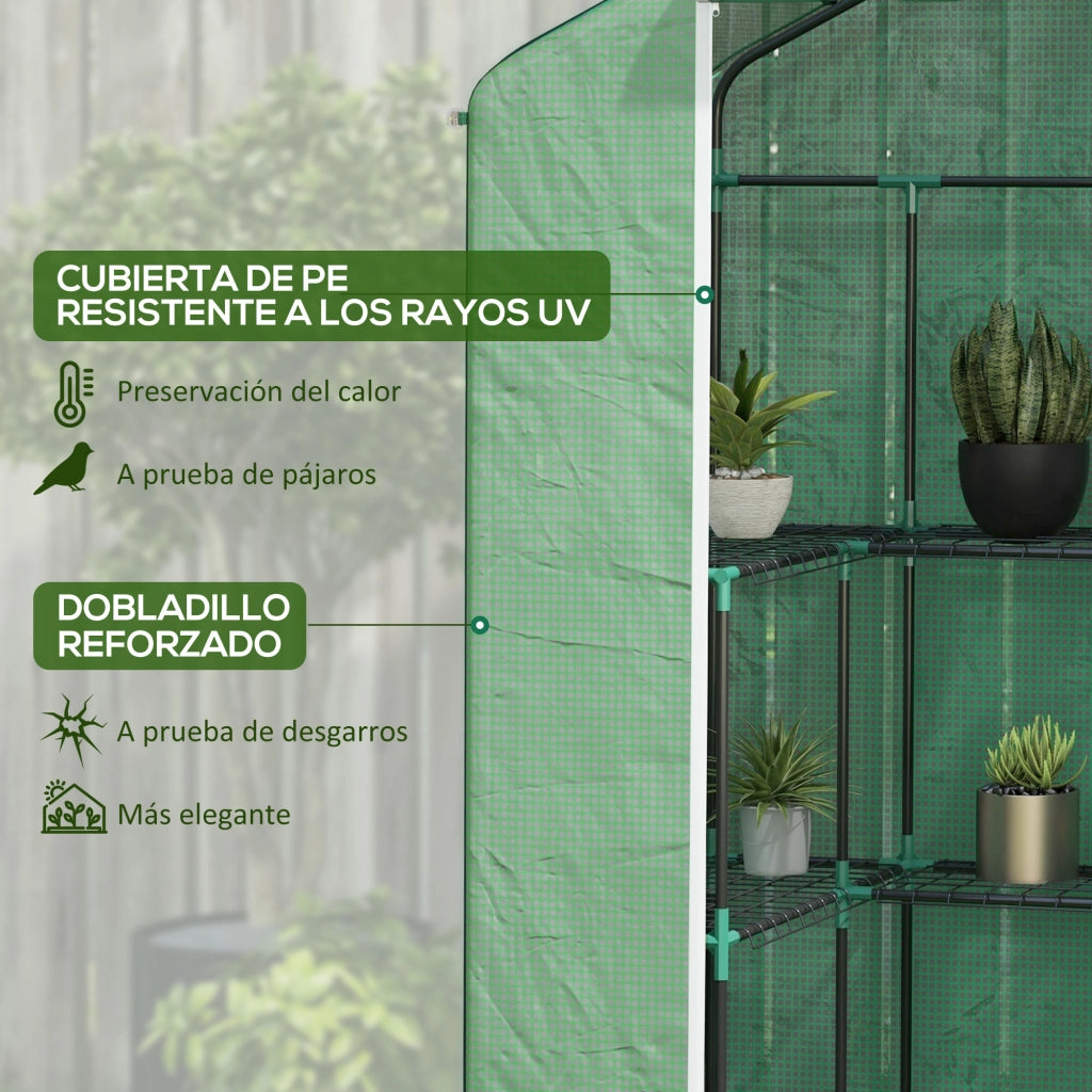 Serra da Giardino con Porta e Finestre ¨C Zephmum ¨C Verde 140x73x190 cm