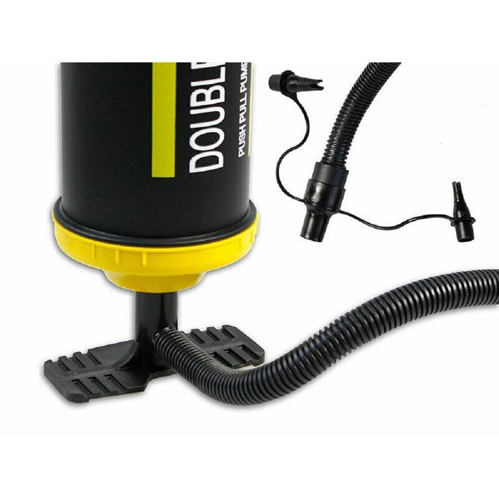Trade Shop - Gonfiatore Pompa Manuale 2x910cc 2 Beccucci 32 Cm Gonfiaggio Materassini 64331 -