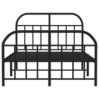 Giroletto con Testiera e Pediera Metallo Nero 120x190 cm 353650