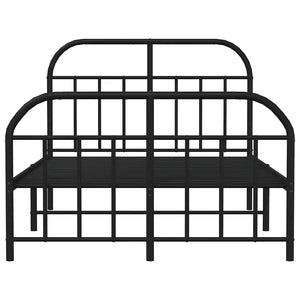 Giroletto con Testiera e Pediera Metallo Nero 120x190 cm 353650