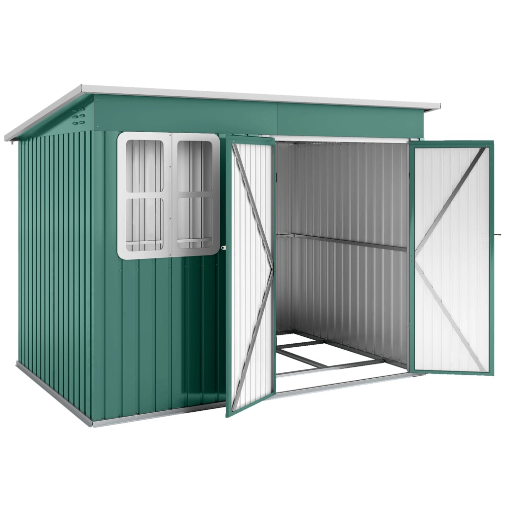 Capannone in metallo per giardino ¨C zephmum ¨C Verde 260x177x190 cm