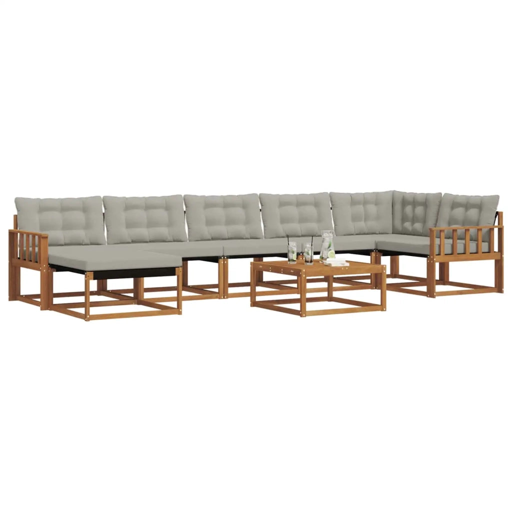 Set di divani da esterno 8 pcs Grigio Naturale e Chiaro 3369694