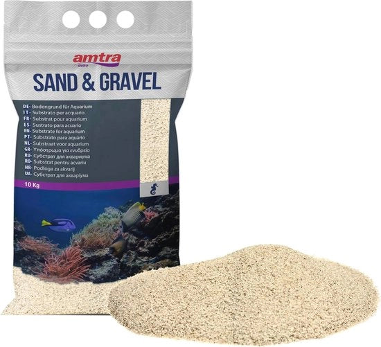 Sabbia per Acquario in Cristallo Bianco per Acque Dolci e Salate - 10 kg, Granulometria 0,1-0,7 mm