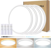 Plafoniera LED 24W a LED plat dimmerabile 3000 lumen Ø 30 cm ultraplat con telecomando bianco caldo/bianco freddo per soggiorno camera da letto cucina - bianco 4