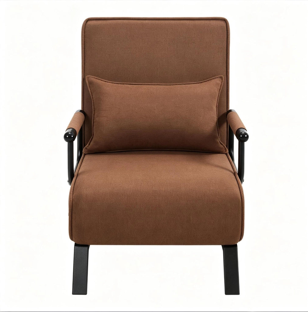 Poltrona letto pieghevole 3 in 1 marrone con schienale regolabile