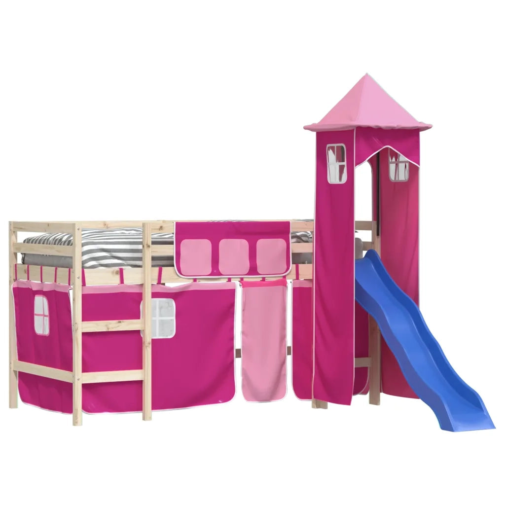 Tende per Letto a Soppalco con Torre Rosa in Poliestere 835924