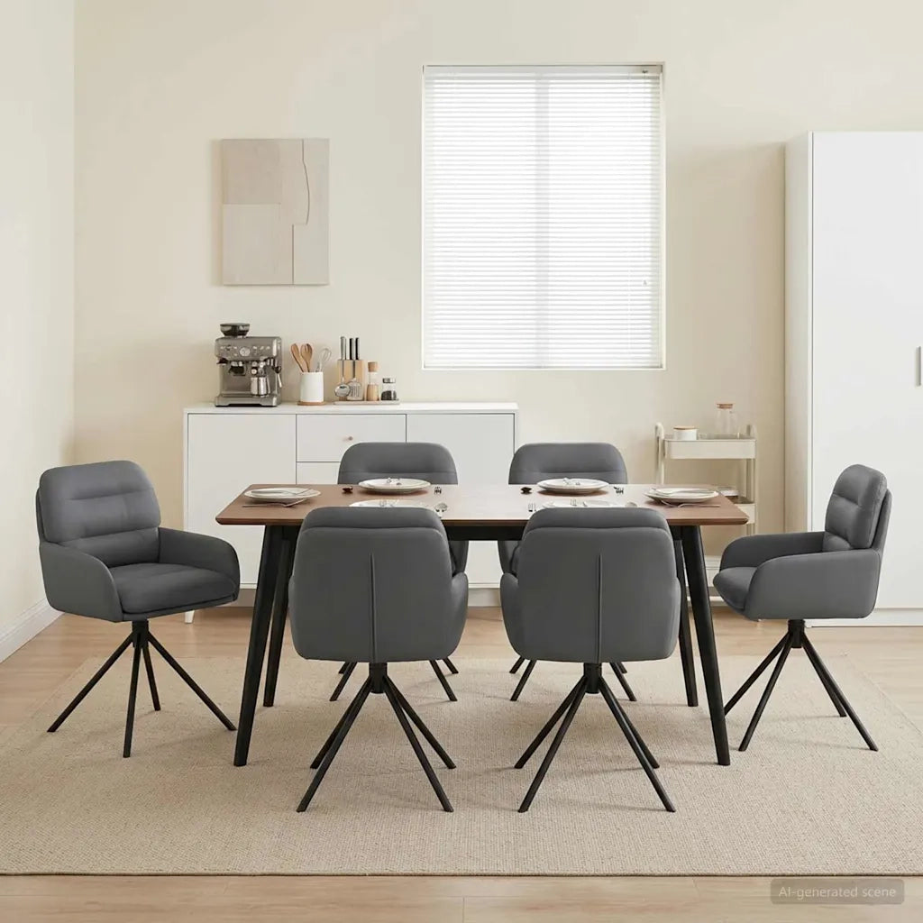 Sedie da pranzo girevoli 6 pcs Similpelle Grigio 3428266