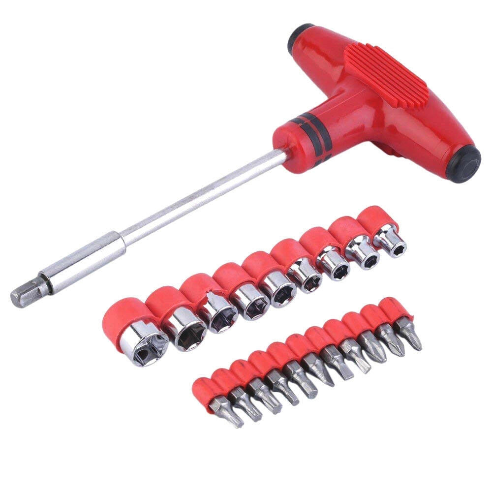 Trade Shop - Cassetta Attrezzi Inclusa Di 47 Utensili Martello Chiavini Giravite Chiavi Torx -