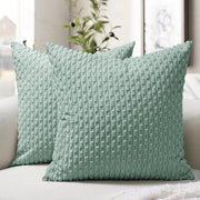 Set di cuscini in corduroy 30 x 30 cm - Copricuscino - Stile boho - Disegno geometrico - morbido e duraturo