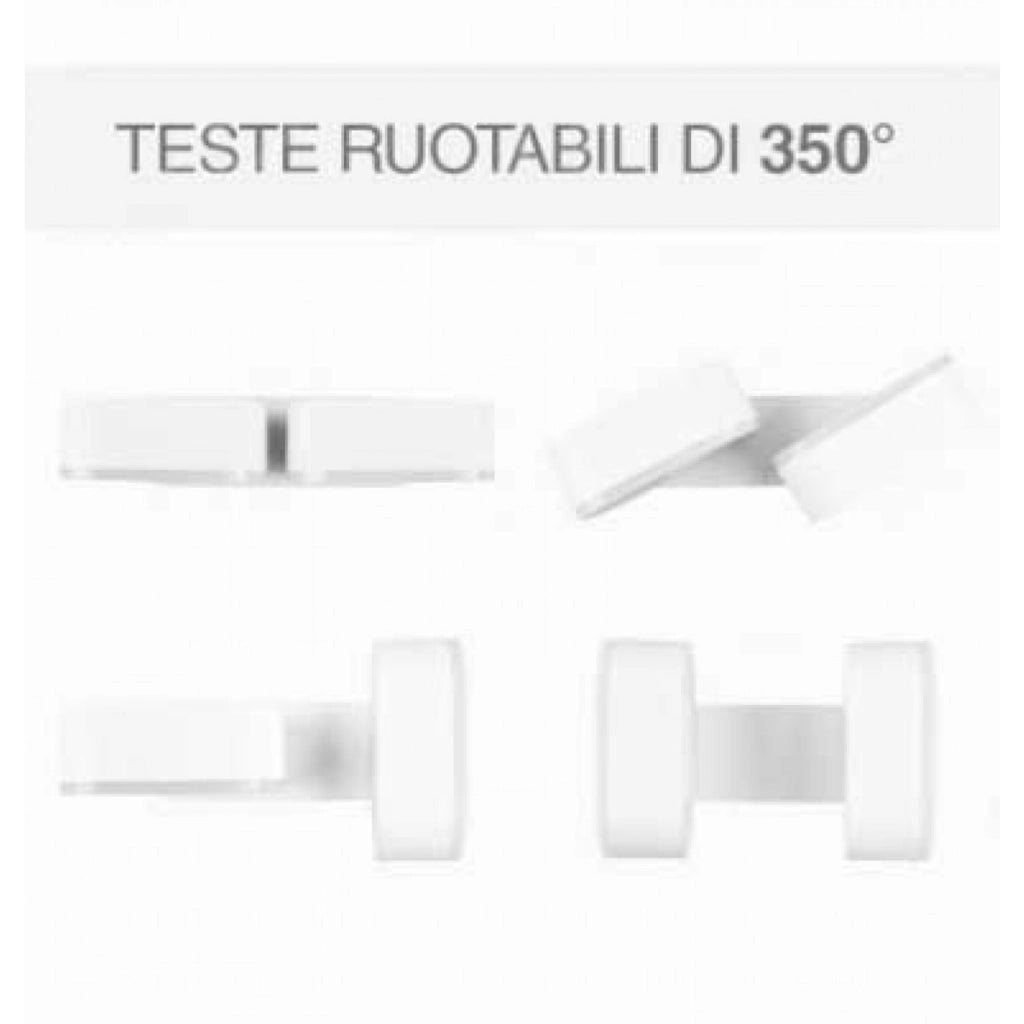Lampada LED 12W da parete bianco teste ruotabili wall light bianco caldo 3000K IP65 - SKU 8292