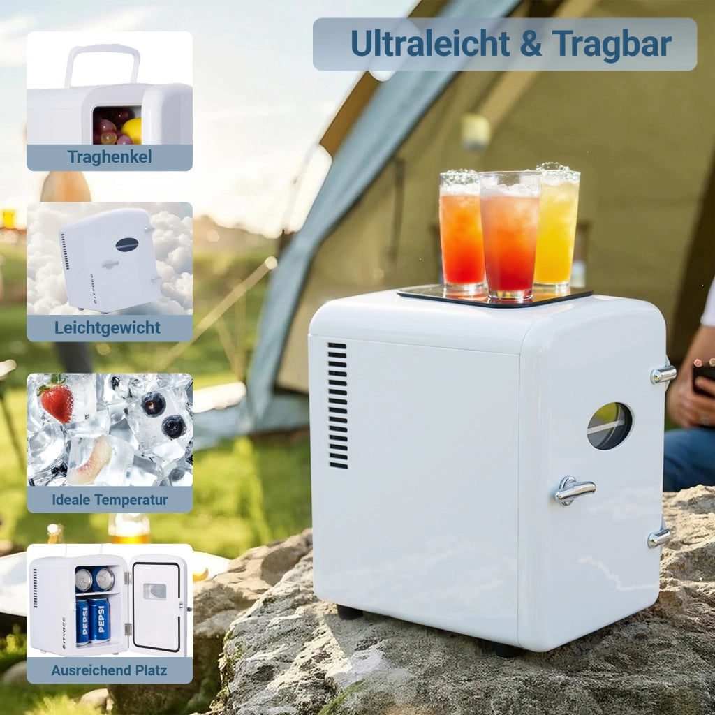 ZMH Mini frigo 4L bianco 12V/230V silenzioso per auto campeggio ufficio