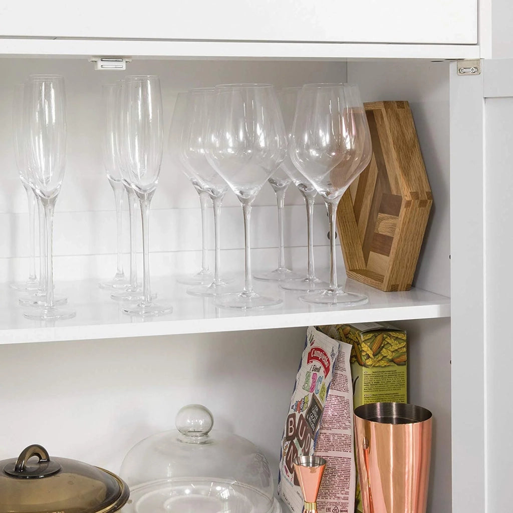 Mobile Cucina salvaspazio Credenza con vetrina Bianco L90*P40*A148 cm, FSB26-W