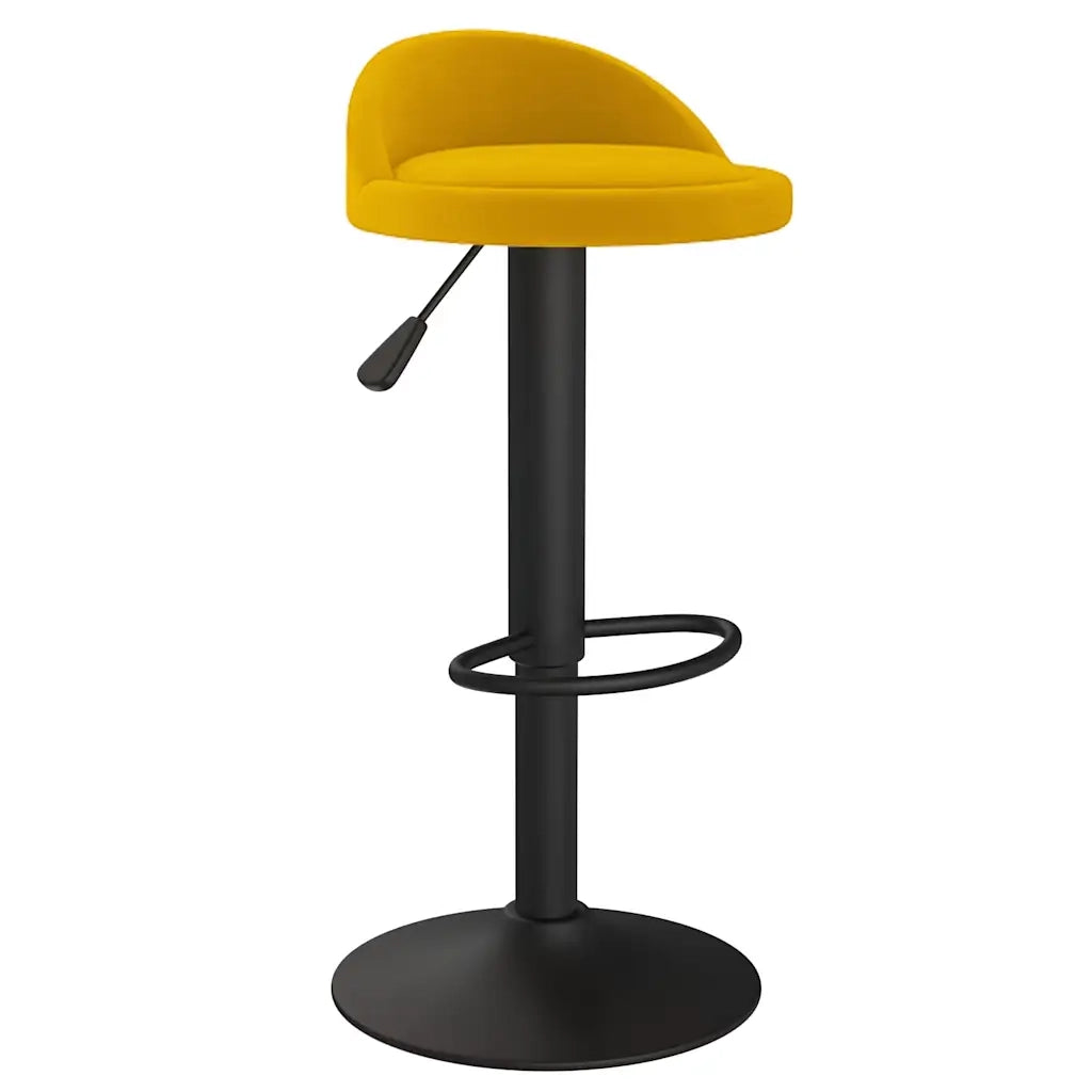 Sgabello da Bar Giallo in Velluto 333597