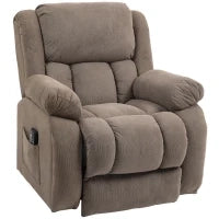Poltrona Alzapersona Massaggiante e Reclinabile con 2 Tasche e Telecomando, 93x104x105 cm, Marrone Chiaro