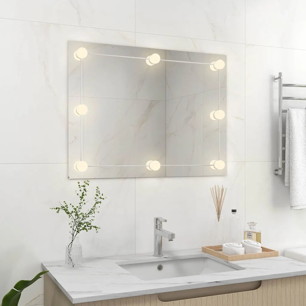 Specchio Parete Rettangolare Senza Cornice con Luci LED Vetro cod mxl 54330
