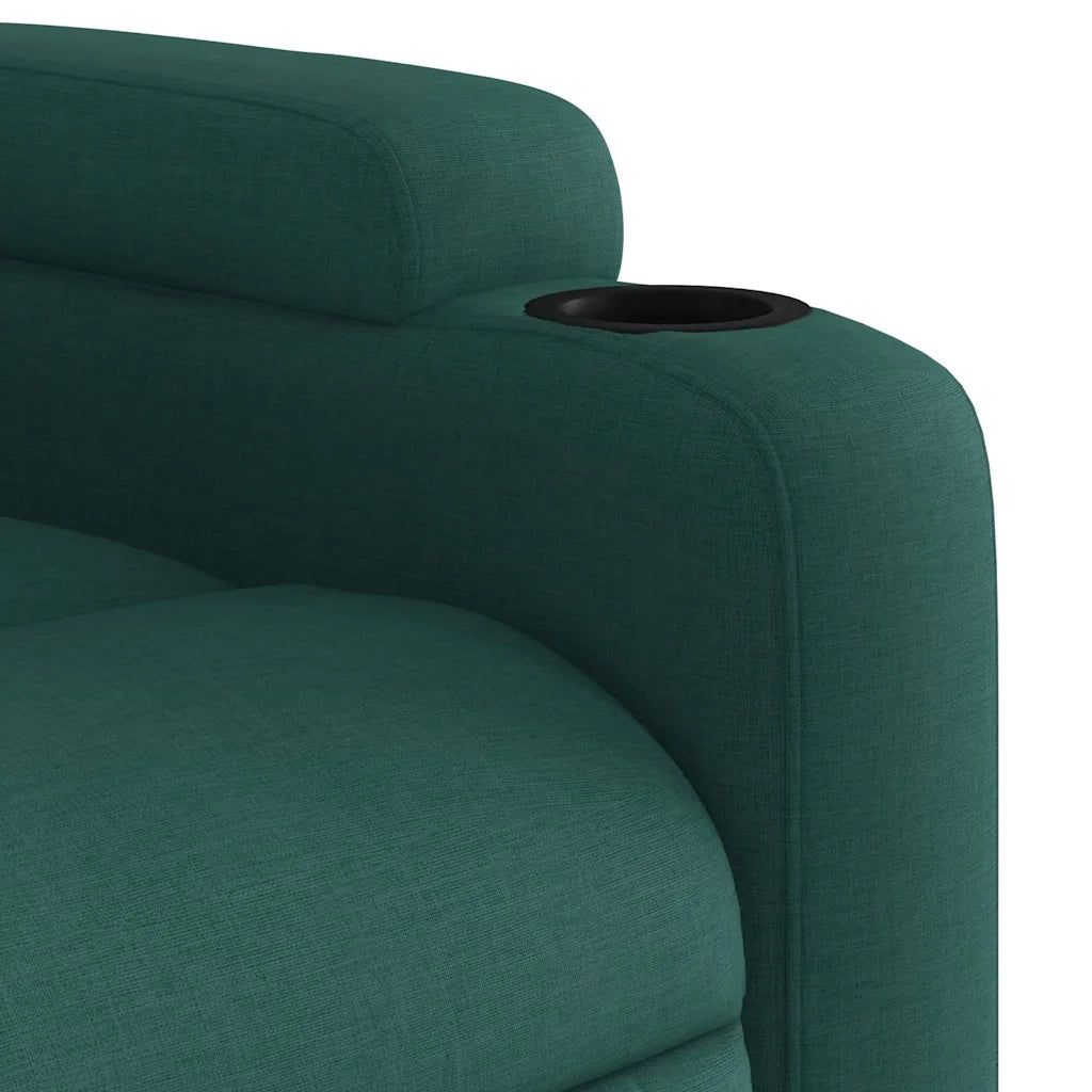 Divano Sedia-Poltrona Massaggiante Reclinabile Verde Scuro in Tessuto 588861