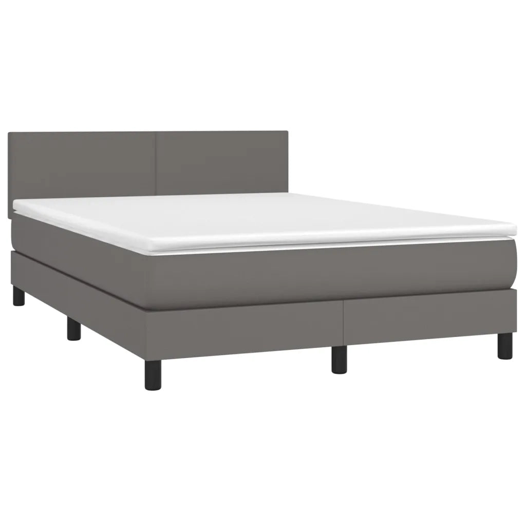 Giroletto Molle con Materasso e LED Grigio 140x200cm Similpellecod mxl 122805