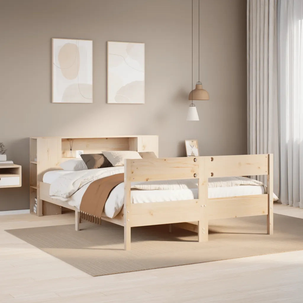 Letto Libreria senza Materasso 135x190 cm in Legno di Pino 3322957