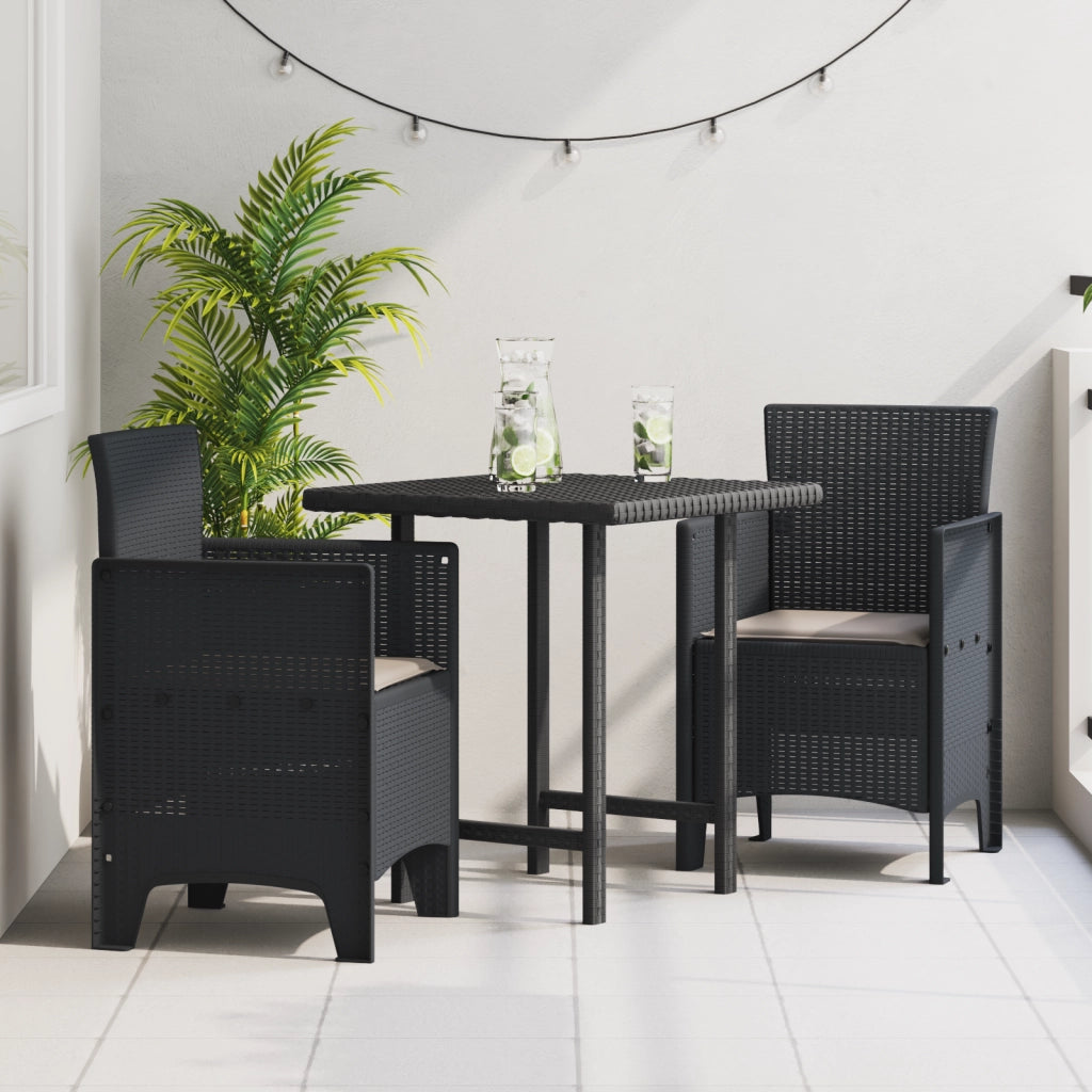 Sedie da Giardino 2 pz Antracite Polyrattan