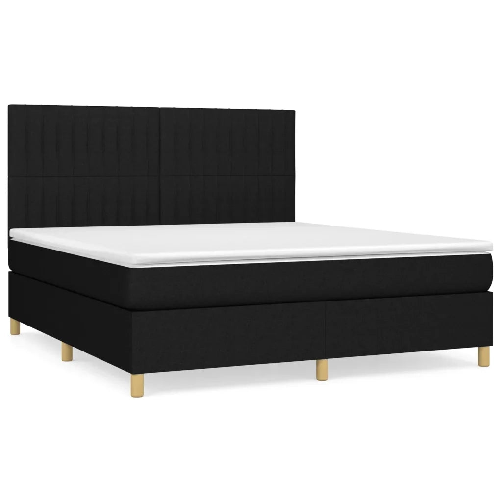 Giroletto a Molle con Materasso Nero 180x200 cm in Tessuto 3142515