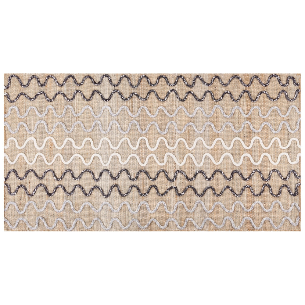 Tappeto Area Beige Juta Motivo geometrico 80 x 150 cm Rustico Boho