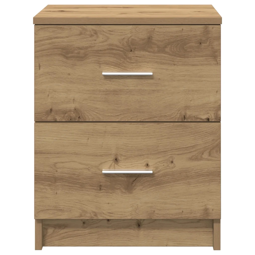 Comodini 2 pz con 2 cassetti rovere artigianale 40x36x50 cm 858802