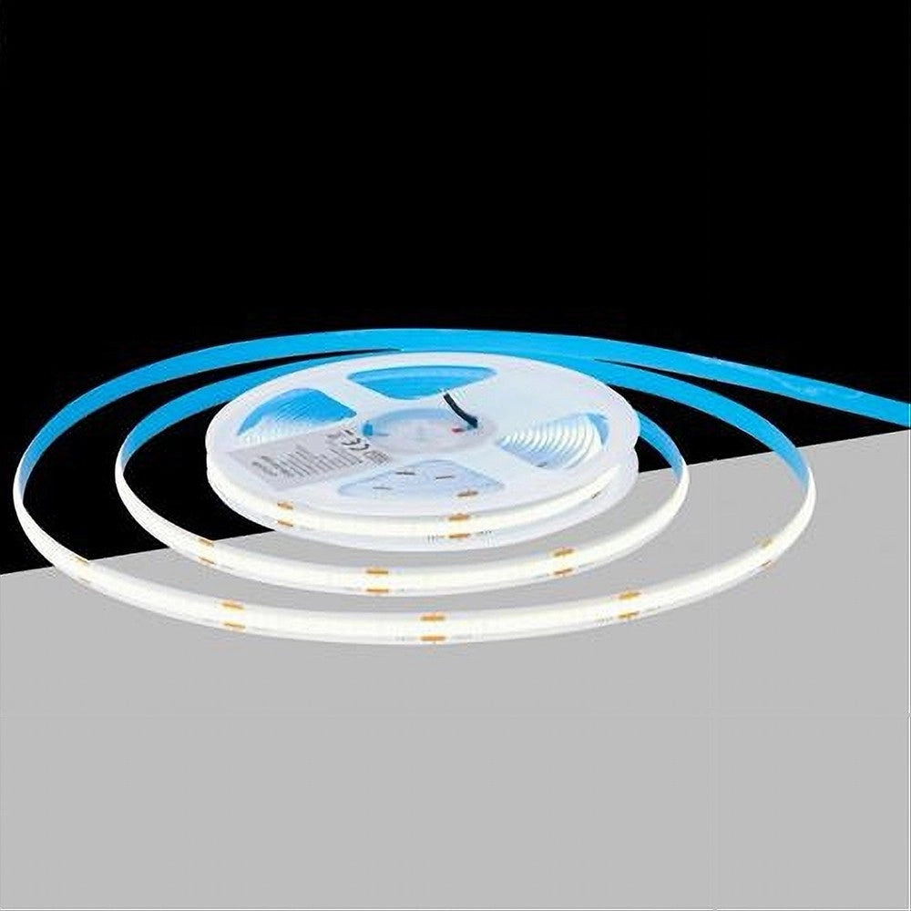 Trade Shop - Striscia Led Cob Bobina 5mt Flessibile Dc 24v Varie Temperature Colore Cob-24v-320 - -bianco Freddo      -