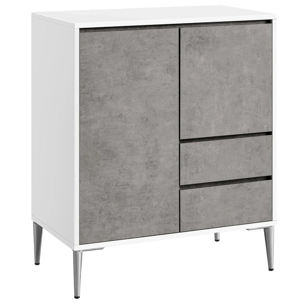 Credenza moderna a 2 scomparti con anta e ripiano regolabile in altezza 2 cassetti 40 x 70 x 85 cm per soggiorno o sala da pranzo 12_0004522