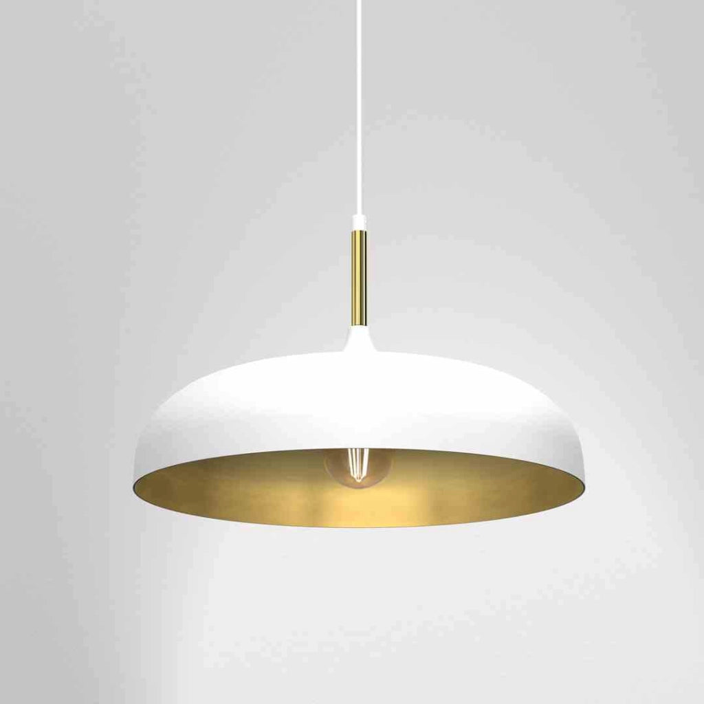 Lampadario a sospensione Milagro Lincoln bianco oro Ø45