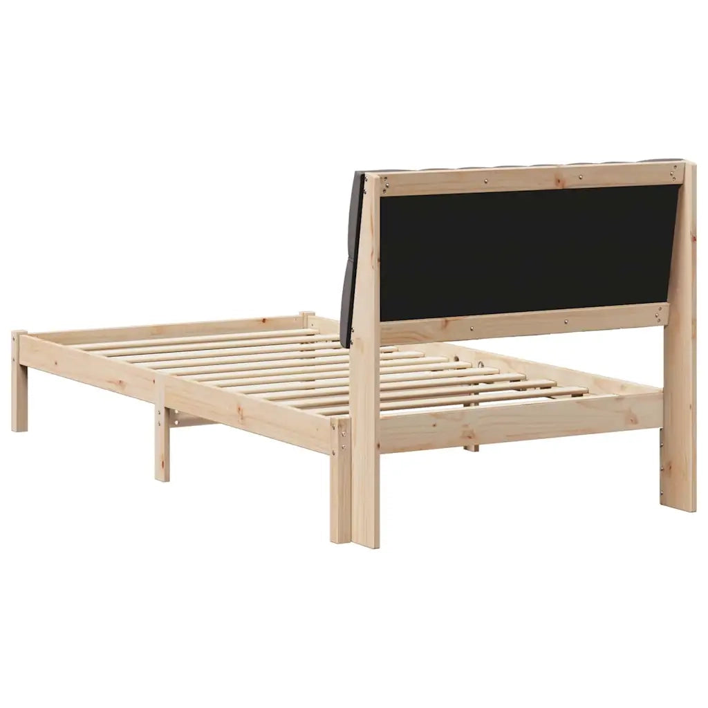 Letto con Testiera Rivestita con testiera Marrone 100 x 200 cm