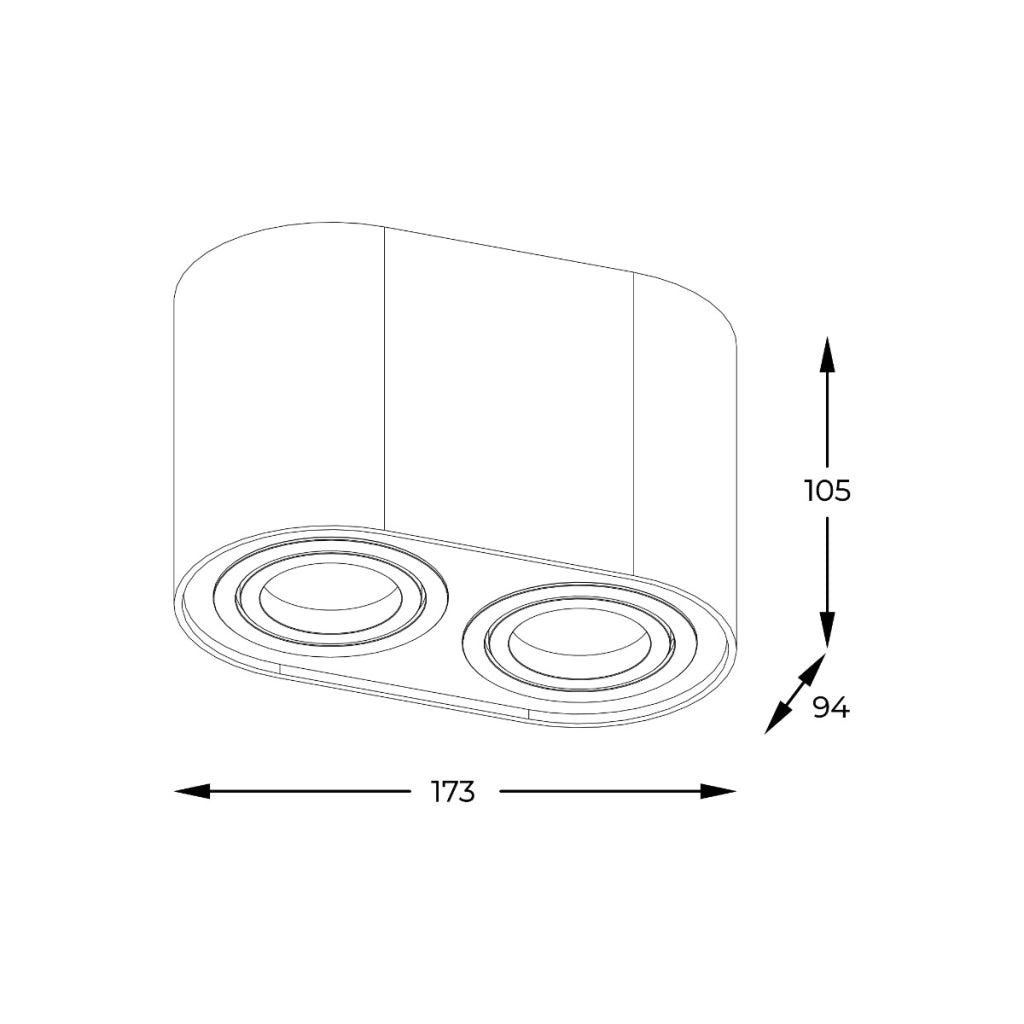 Spot soffitto Rondoc 2 luci nero metallo GU10 Zuma Line