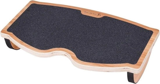 Schieno da Pavimento con Superficie di Legno Naturale Antiscivolo - Supporto Ergonomico per Migliorare la Postura con Rilievo della Pressione in Casa, al Lavoro, in Ufficio, per l'Uso PC - Progettazione Compatta (350lbs)