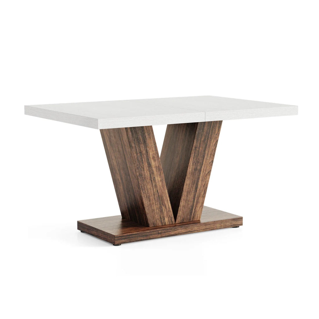TAVOLO Rettangolare 120x80x75 cm Legno Marrone rustico/Bianco