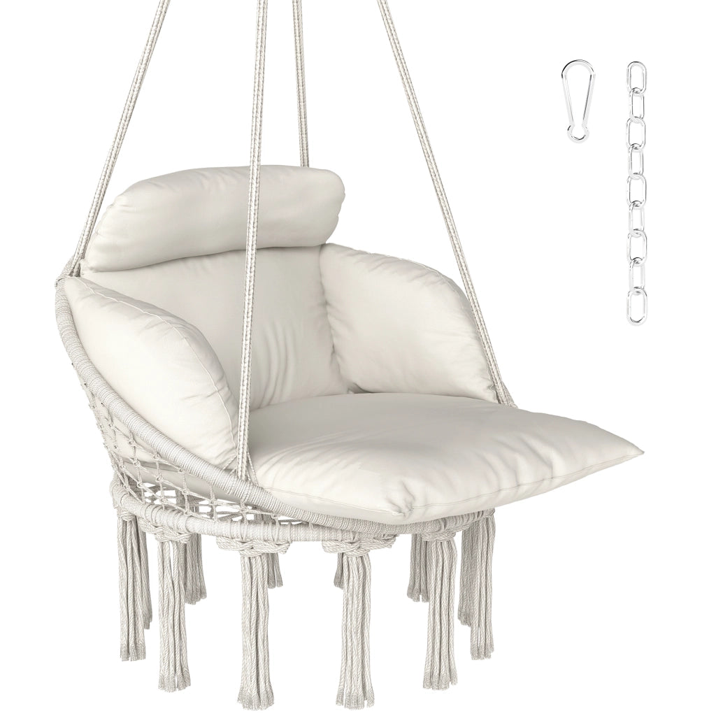 Sospensione a dondolo con cuscino ¨C zephmum ¨C crema 80x60x40 cm