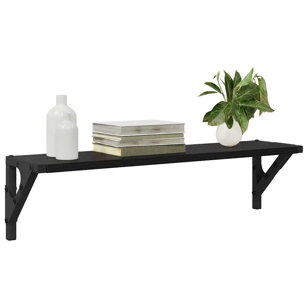 2 pz Scaffali da Parete | Mensola sospesa Rovere Nero 60 x 15 x 15,5 cm