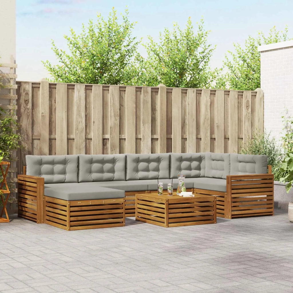 Set di divani da esterno 7 pcs Grigio Naturale e Chiaro 3373786