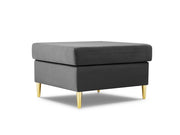 Cosmopolitan Design - Pouf "Kyoto" in velluto grigio chiaro 